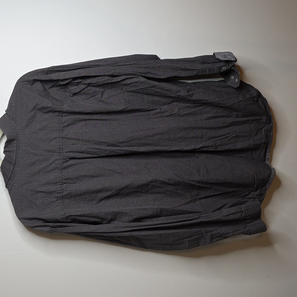 Men's Gray Patterned Cinch Button Down Size LARGE - image 6